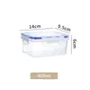 Refrigerador de Cocina Recipiente Rectangular Crisper Plástico Resistente al Calor para Microondas Lonchera para Alimentos Lonchera Almacenamiento de Frutas Caja Sellada