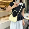 Elegante y estilosa bolsa de mano con lazo para mujer, moderna bolsa de mano con forma de media luna, bolso cruzado de moda de estilo coreano de nicho