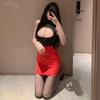 Conjunto de Lencería Sexy con un Diseño Seductor: Uniforme de Secretaria Ajustado con Falda Bodycon, Atractivas Medias Estilo Maestra y un Conjunto Qqny