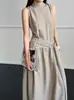 Vestido Chaleco sin Mangas Estilo Coreano Old Money Verano Nuevo Naranja Zhi para Mujer con un Ambiente de Resort de Alta Gama 8871-1