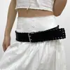 Cinturón Tejido de Color Sólido Todo Fósforo Estilo Coreano Vintage Ins Diseño Sencillo de Nicho Sello de Cintura Ancho para Vestido