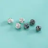 Contas Espaçadoras de Melancia em Prata Esterlina S925, Contas de Azeitona em Formato de Lanterna, Contas Barril, Pulseira de Corda Trançada DIY, Contas Soltas para Pulseira de Cristal