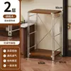 Estante para microondas de cocina, estante de almacenamiento de varias capas de pie estilo japonés, mesa multifuncional para cortar y preparación para el hogar