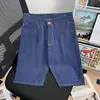 Shorts Jeans Masculino Finos de Verão, Shorts Casuais Masculinos de Cintura Média, Perna Reta, Stretch, Soltos, Calças de 5 Pontos