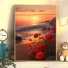 Coleção pintura a óleo digital diy colorir paisagem animação rosa pintura handmade preenchido tulipa pintura a óleo digital atacado