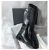 Botas Altas de Moda con Tacón Grueso, Punta Cuadrada, Cremallera Lateral, para Mujer, Novedad Otoño 2026, Botas de Caballero de Caña Alta
