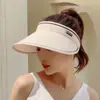 Sombrero de Protección Solar para Mujer Verano Anti-UV Sombrero de Sol Ciclismo Ala Ancha Plegable Parte Superior Abierta Sombrero de Sol Plegable y Portátil