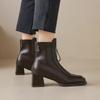2026 Botas de Mujer Estilo Europeo y Americano Otoño e Invierno, Botas Cortas Martin con Retazos, Botas Profesionales de Tacón Medio Grueso, Tallas 40-43, Botas de Exportación