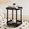 Mesa Auxiliar para Sofá Móvil de Casa, Mesa de Café, Mesa Mini para Balcón de Dormitorio, Estante de Almacenamiento Pequeño Minimalista Moderno para Apartamento