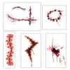 Maquiagem Colorida para Rosto de Halloween Adesivos de Rosto Atmosféricos Maquiagem de Manchas de Sangue Adesivos de Maquiagem para Rosto de Terror Estilo Gótico Cool Nicho