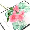 Simulación Tres Puntas Flores de Lirio Pequeñas Arreglo Floral Bloque Flor Flores Artificiales Material Floral Decoración de Boda Flores Artificiales