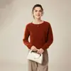 Suéter Grueso de Cachemira Pura de Siete Agujas para Mujer, Otoño e Invierno, Cuello Redondo, Manga Raglán, Suéter Base de Cachemira Tejido, Ajustado y Cálido