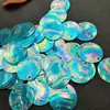 Disco de Concha 25mm Concha Espelhada Azul Fantasia Sereia DIY Sino de Vento Brincos Cortina de Porta Acessórios Artesanais