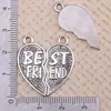 Colgante de Rompecabezas en Forma de Corazón de Aleación de Plata Antigua DIY para Parejas y Amigos con Colgante de Joyería de Rompecabezas en Forma de Corazón con Letra en Inglés