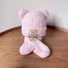 Conjunto de Gorro y Bufanda para Niños, Gorro de Lana para Bebés Niños y Niñas con Forro de Felpa, Cálido Gorro Tejido de Pullover para Niños Pequeños, Estilo Coreano Lindo