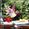 Cbccht137 Pegatina de Vidrio para Esquina de Ventana Floral y de Pájaros Transfronteriza Adhesivo Colorido de Doble Cara Pegatina Decorativa de Flor para Esquina de Vidrio Ultra Transparente