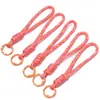 Llavero de poliéster con lunares de colores, cordón para teléfono, colgante para botella de agua y bolso, accesorio decorativo de cuerda tejida hecha a mano con cuentas
