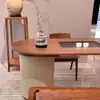 Mesa de Té de Madera Maciza Estilo Crema Moderna Simple Acrílico Hogar 2025 Nuevo Tronco Balcón Nueva Mesa de Té China