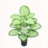 Plantas de Filodendro Coloridas Transfronterizas de Amazon en Varios Tonos Rosados, Plantas Artificiales Verdes Decorativas para Sala de Estar de Interior de 18 Hojas, Plantas de Paisajismo en Maceta