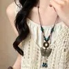 Collar estilo bohemio para mujer Collar chino estilo étnico vacacional gargantilla cadena de clavícula de nicho de lujo ligero de alta gama