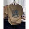 Camiseta de Algodón Cepillado de Manga Corta con Cuello Redondo y Hombros Normales para Mujer, Versátil Camisa Básica Casual de Moda y Estilo, Top de Marca de Tendencia