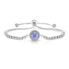 Transmisión en Vivo Más Vendido Pulsera Octagonal Corte Rosa Incrustada con Diamante de Alto Carbono Piedra Preciosa de Color Padparadscha Joyería Dropshipping