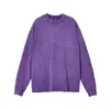 Sudadera de alta calidad de algodón 100% de 32 hilos con manga larga, puños acanalados lavados y desgastados para hombres y mujeres, adecuada para proyectos DIY corporativos con impresión de logotipo
