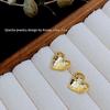 Pendientes de plata de ley s925 con forma de corazón irregular y plegados en la Puerta Este de Shanghe, Corea del Sur. Pendientes de viento frío.