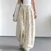 Pantalones de pierna ancha para niña, Verano 2026, Estilo nuevo, Cintura elástica, Florales, Casuales, Versión coreana, Delgados, Pierna recta, Elegantes
