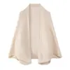 Xale Lenço 100% Lã Pura Uso Duplo Feminino Outono/Inverno Peça de Roupa Exterior Manto Tricotado Multifuncional Cardigan Versátil Casaco