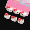 Gato de Laço Desenho Animado Pequenos Acessórios de Resina Artesanal DIY Cola de Creme Capa de Celular Fivela de Sapato Grampo de Cabelo Materiais para Joias
