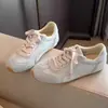 Versión de Piel de Vaca~Zapatos de Entrenamiento A-Gan para Mujer, Nuevo Estilo Primavera, Zapatos Deportivos Blancos Versátiles de Suela Blanda, Zapatos Casuales para Mujer, Tenis