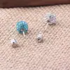 Pendientes de Bola Full Diamond de Venta Caliente Transfronterizos, Diseño de Nicho a la Moda, Pendientes de Diamante Brillantes, Pendientes de Bola de Diamante Multicolores de Acero de Titanio