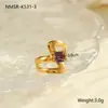 Anillo Irregular de Acero Inoxidable Chapado en Oro con Circonita Incrustada, Diseño Europeo y Americano Transfronterizo, Joyería Ins de Nicho para Mano al por Mayor
