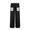 Pantalones Largos de Cuadros con Bolsillos de Parche Estilo Retro Americano para Mujer Verano 2026 Nuevos Pantalones Casuales Rectos Sueltos de Pierna Ancha
