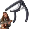 Capotraste Preto para Guitarra, Capotraste Universal com Gatilho de Mola com Removedor de Pino de Corda, Capotraste Leve para Guitarra Acústica Ukulele Mandolim Banjo Instrumento de Corda