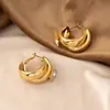 Pendientes de botón de aro con forma de mariposa y diamantes de lujo ligero de estilo ins de viento frío nuevos europeos y americanos