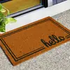 Alfombra de Piso Circular de Seda de Palmera de Coco de Imitación Simple, Felpudo de Puerta de Entrada, Alfombra de Piso Antideslizante Resistente al Desgaste con Letras, Felpudo de Puerta de Entrada, Felpudo Fácil de Limpiar