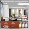 Foco LED GU10 de montaje superficial plegable transfronterizo, sin luz principal, ángulo ajustable, no requiere perforación, giratorio, para uso doméstico y comercial, montado en techo