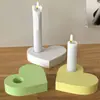 Molde de Silicona para Base de Portavelas Corazón de Amapola con Aromaterapia, Molde para Portavelas Delgado con Forma de Corazón DIY