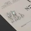 Aguja de plata S925 un juego de tres pares aretes de botón para mujer dormir sin quitarse cuadrados azúcar amor aretes pequeños aretes versátiles