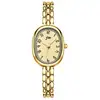Reloj Goldie Estilo Francés Pequeño Ovalado Dorado con Cuarzo, Esfera Digital y Correa de Acero, Reloj Retro de Lujo Ligero para Viajar, Diseño Retro Compacto y Sencillo