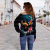 Suéter digital 3D de manga larga con estampado de peces Nuevo europeo y americano transfronterizo Mujer hombros descubiertos Top de hombro para mujer Camiseta básica para mujer Venta al por mayor para mujer