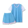 25 Uniformes Nuevos de Baloncesto para Niñas, Trajes Falsos de Dos Piezas de Manga Corta, Uniformes de Competencia Estudiantil para Clase, Uniformes de Baloncesto Transpirables de Secado Rápido para Verano