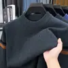 Suéter grueso para hombre de mediana edad, anti-pilling, transfronterizo, otoño e invierno, cuello medio alto, top tipo camisa base de punto para papá