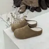 Sandalias de cuero para mujer mollykiki estilo Birkenstock con plataforma, nueva colección 2026, mules sin tiras con punta cerrada, perfectas para uso casual