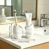 Soporte creativo para cepillo de dientes eléctrico con forma de lazo, organizador de cepillos de dientes de escritorio para parejas, estante de almacenamiento de pasta de dientes y cepillo de dientes para baño