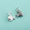 Colgante de pez pequeño de plata pura S925 pulsera de cordón trenzado hecha a mano DIY pulsera de perlas de cristal colgante de pez koi charm de plata