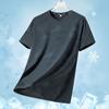 Camiseta de manga corta para hombre, verano, delgada, fresca, transpirable, de secado rápido, ropa para exteriores, talla grande, holgada, para entrenamiento físico, ropa deportiva