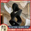 Escultura Abstracta Personalizable Impresa en 3D Forma de Curva de Cuerpo Humano Negro Instalación Artística para Sala de Exposiciones Decoración Creativa